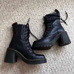 Doc martens chesney flared heel leather boots sz 8